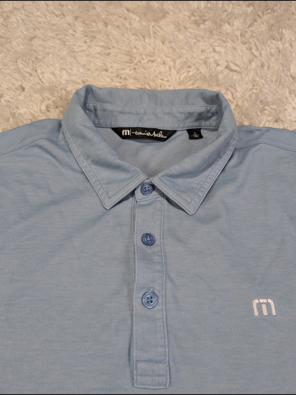 Travis Mathew Men’s Light Blue Polo Shirt